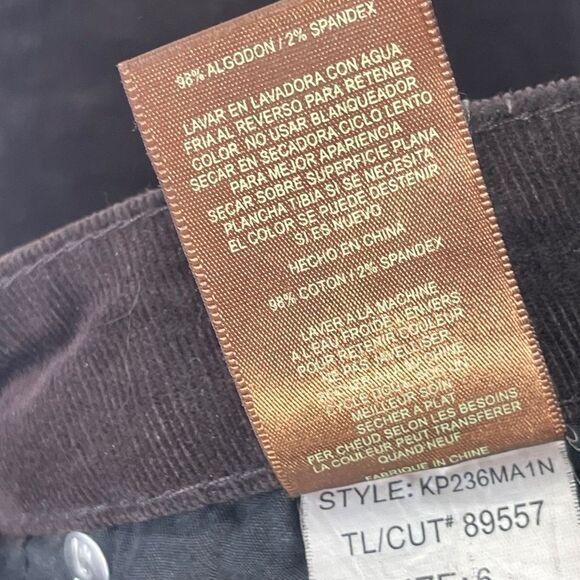 Kut From The Kloth Mia Toothpick Skinny Brown Cords Sz 6 - Picture 11 of 11